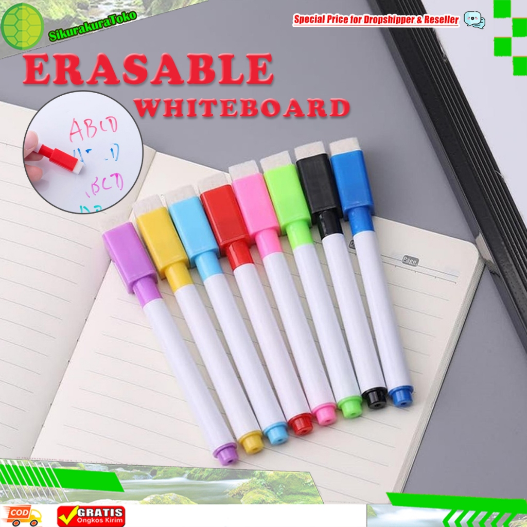 (sko) WHITEBOARD Marker / WHITEBOARD MARKER / Wipe Clean Color Marker + Erasable Eraser
