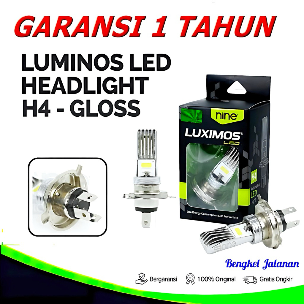 ไฟหน้ารถจักรยานยนต์ 3-Prong H4 / Hs1 LED LUMINOS HS1 Nine autoseries