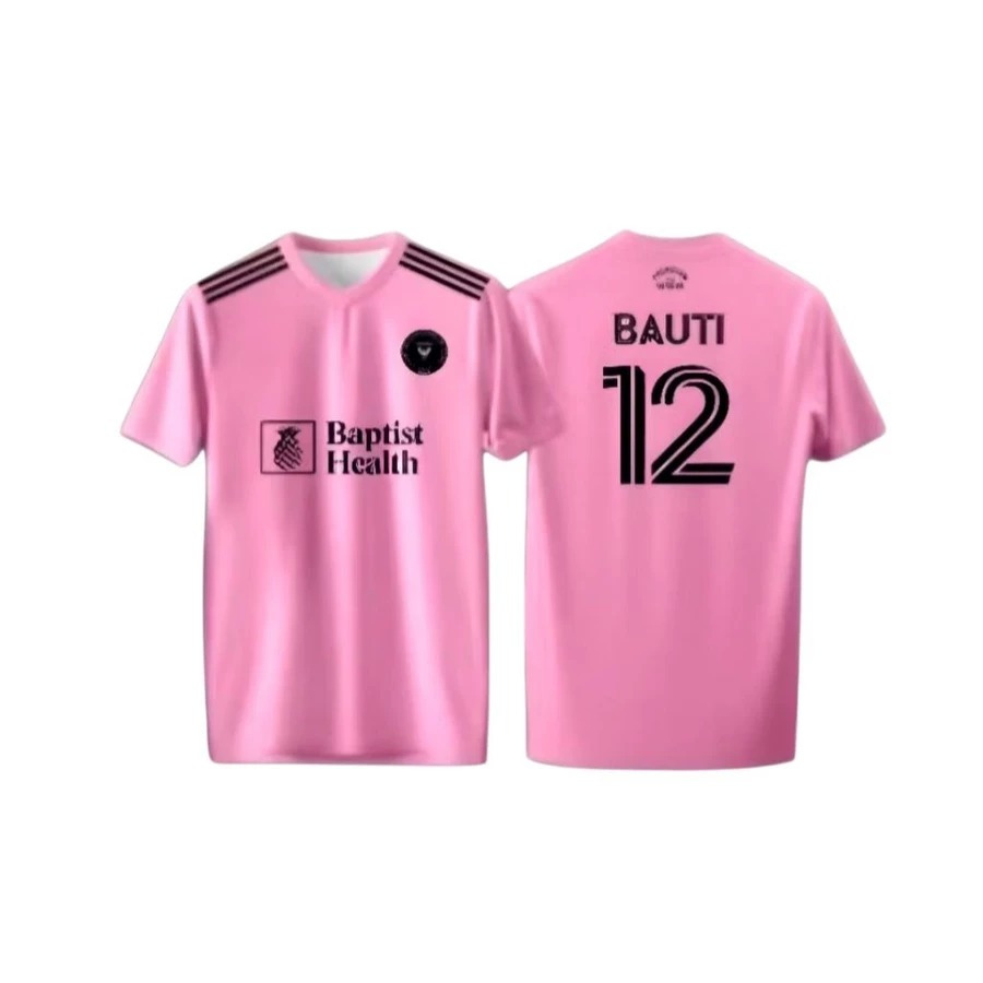 INTER MIAMI ACADEMY JERSEY สีชมพู ขาวดํา ฉบับพิเศษ ชื่อและหมายเลขด้านหลังฟรี