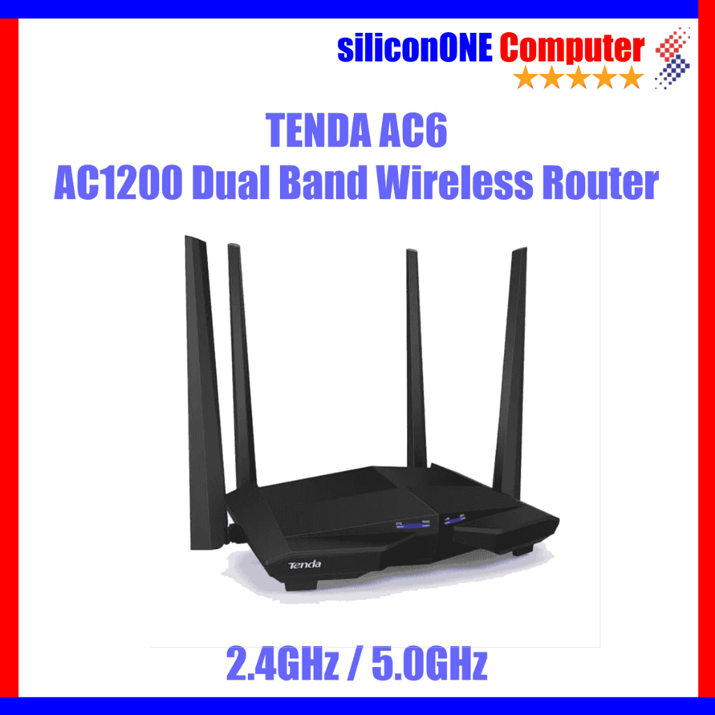 Tenda AC6 AC1200 เราเตอร์ WiFi ดูอัลแบนด์อัจฉริยะ 4 เสาอากาศ