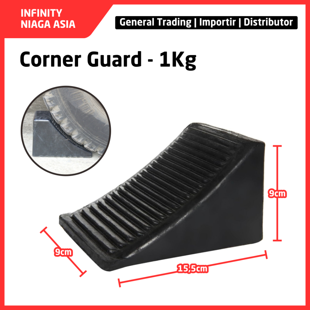 INADS Rubber Wheel Chock 1KG / Car Motorcycle Tyre Chock / Car Stopper Block