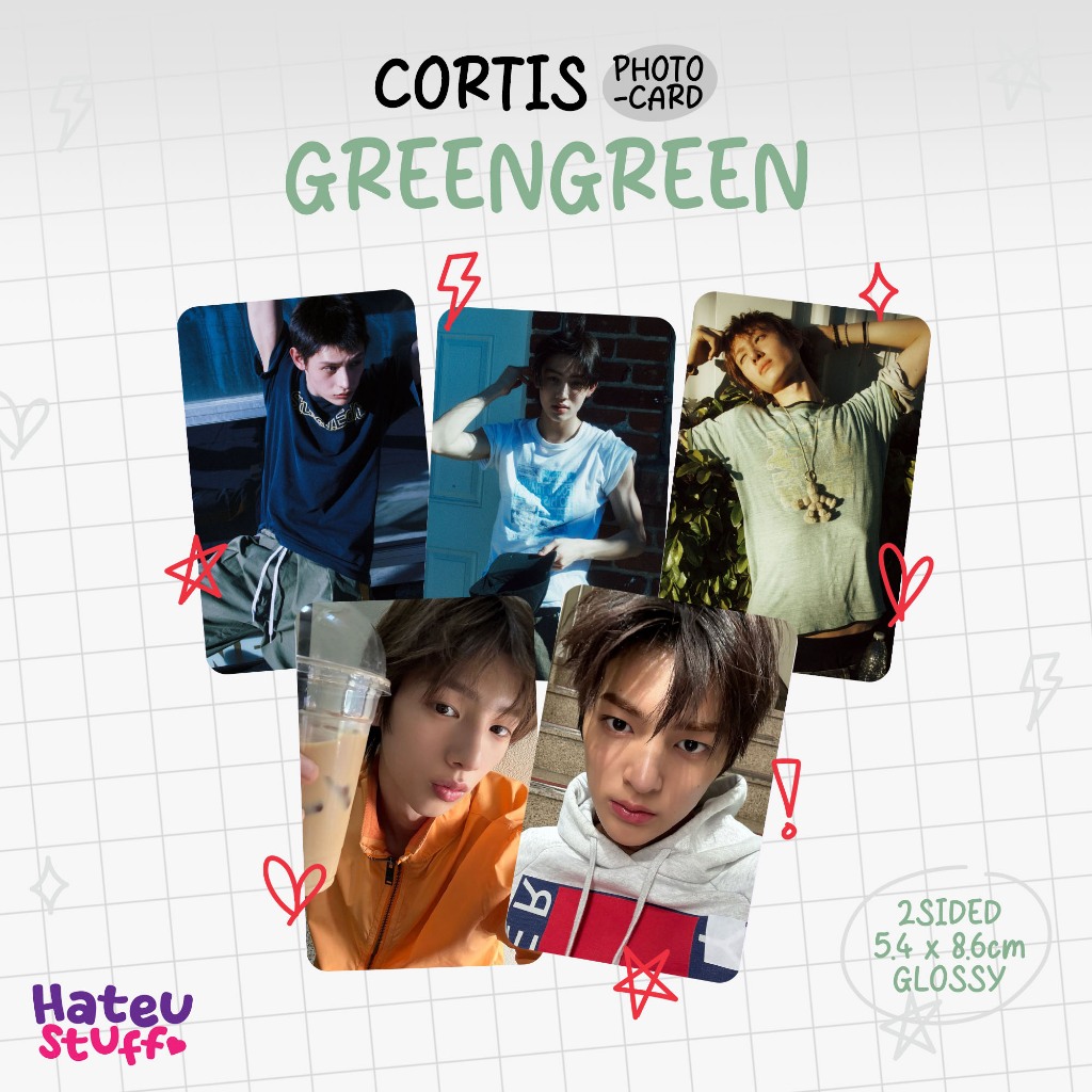 CORTIS การ์ดรูปถ่ายอย่างเป็นทางการ GREENGREEN + เซลก้าแดง