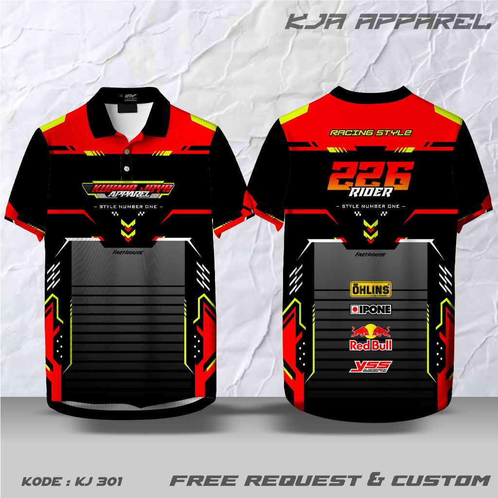 CUSTOM RACING JERSEY, REQUEST POLO COLLAR BUTTON V-NECK COLLAR O-NECK COLLAR, UNIT เสื้อยืด, FULLPRI