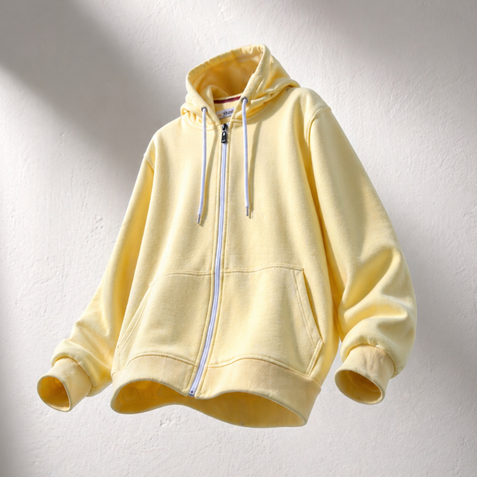 Nsa Indri Hoodie Zipper Bjorka butter yellow ผู้ชายผู้หญิง
