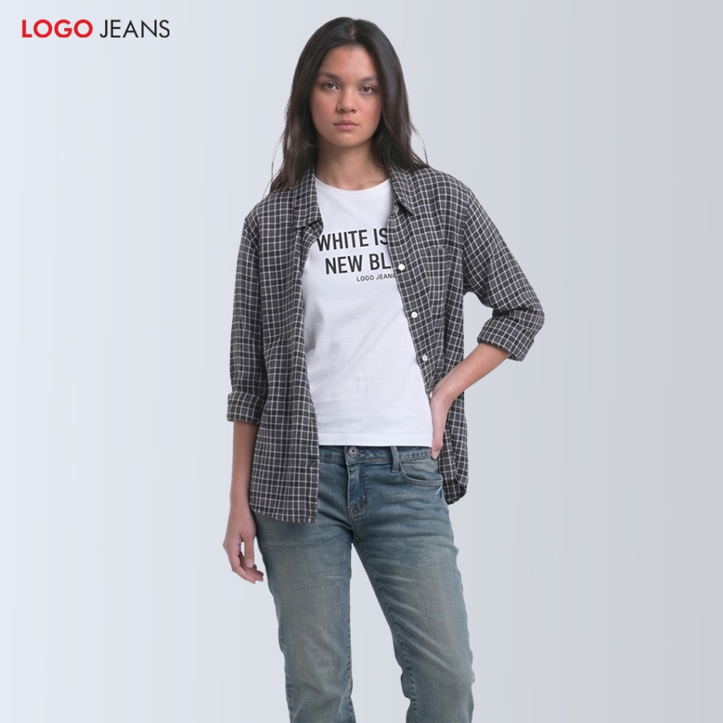 KEMEJA Logo Jeans - เสื้อเชิ้ตผู้หญิง Meyra 24899L5GB