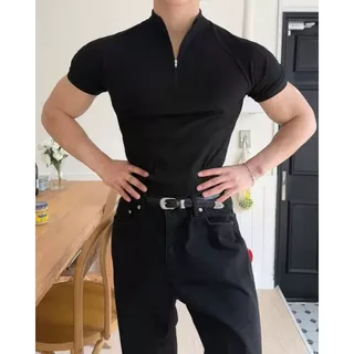MENS TIGHT ZIPPER BODYFIT SLIMFIT FASHION TOP