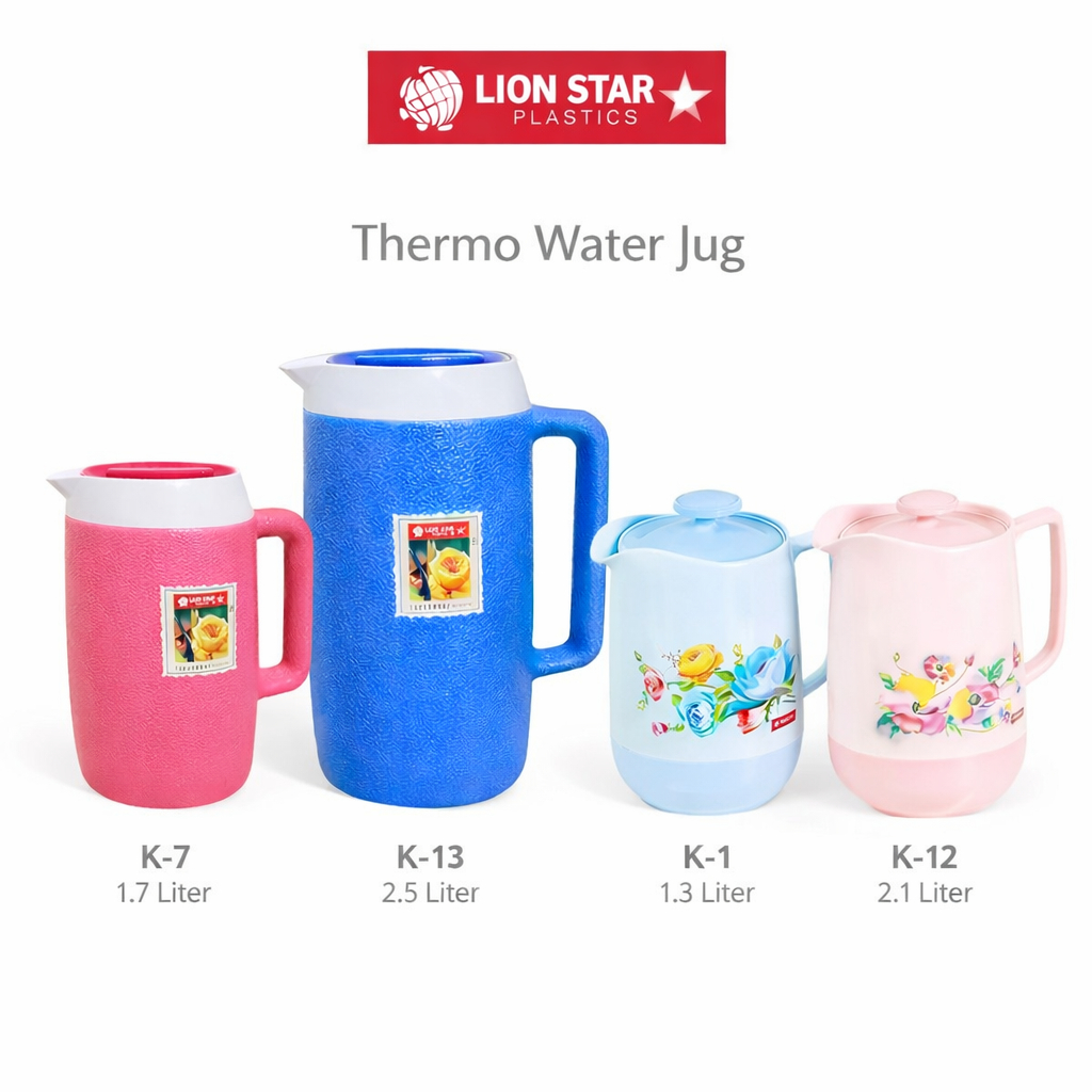 TERMOS Lion Star Eskan K 1, K 7, K 12, K 13 Plastic Thermos Kettle - ทนความร้อนและเย็น, ดีไซน์อเนกปร