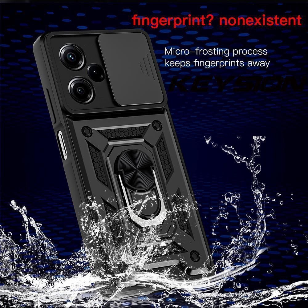 Vivo y18 iqoo z9 iqoo z9x iqoo 15 ปลอก transformer Ring Stand Armor Case สีดํา