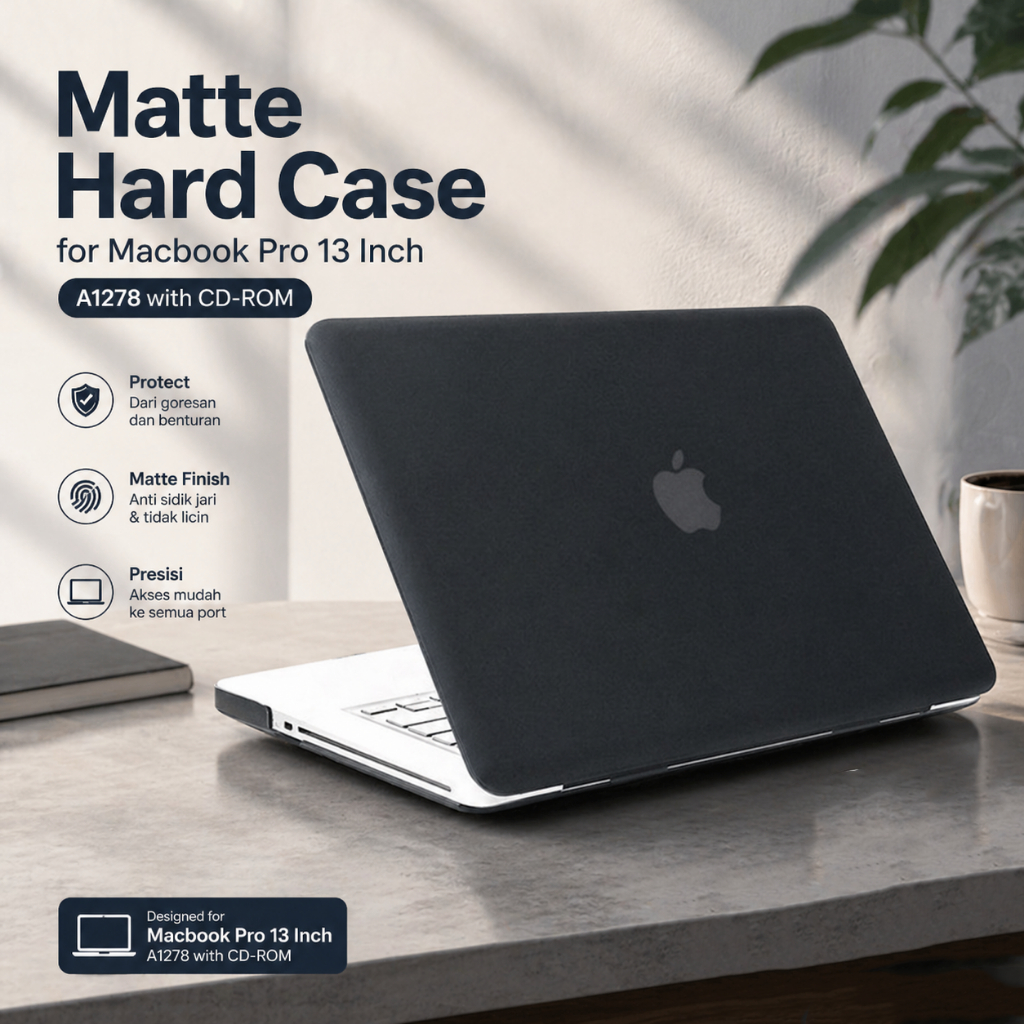 เคสแข็งแบบด้านสําหรับ Macbook Pro 13 นิ้ว A1278 พร้อม CD-ROM - MBMS