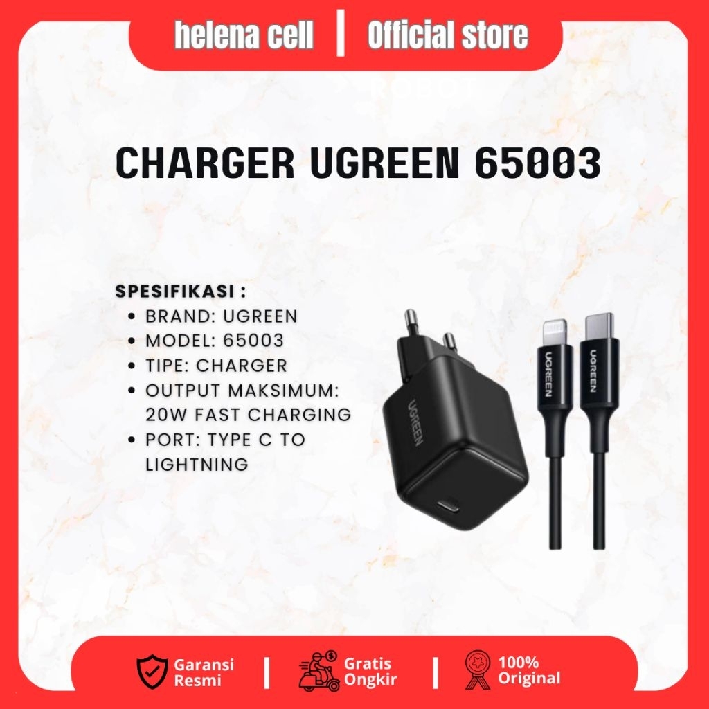 เครื่องชาร์จ Ugreen 65003 20W