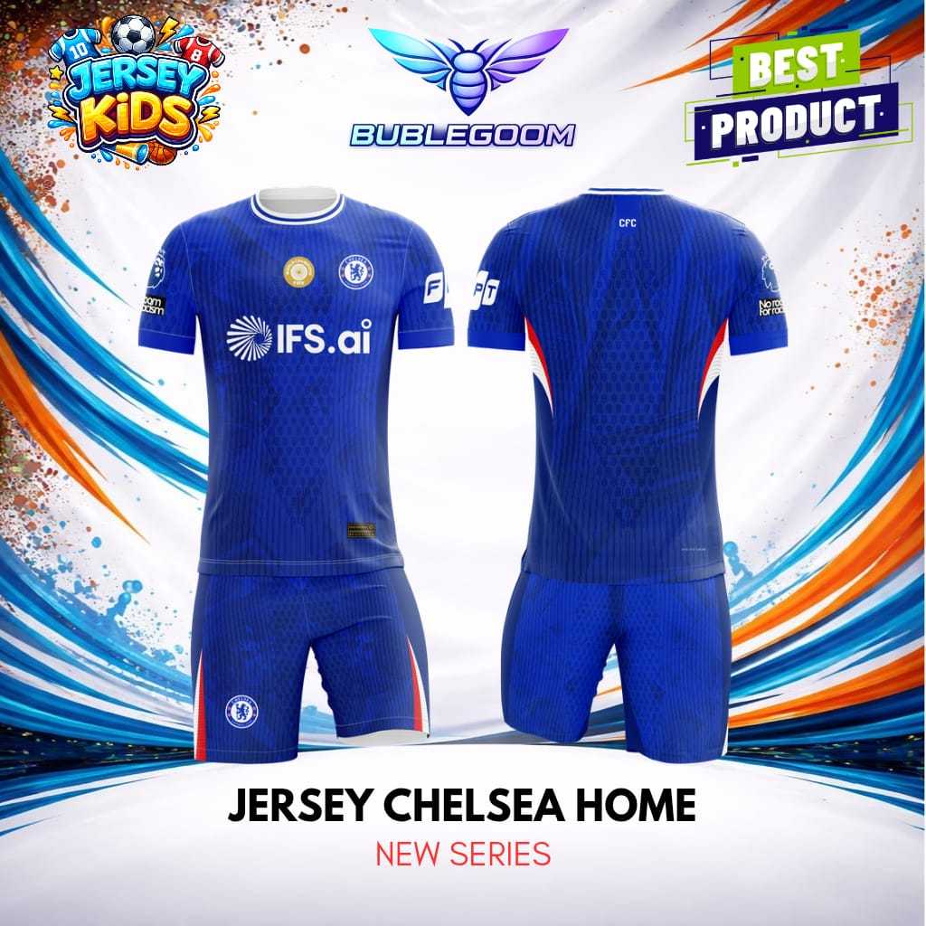 ชุดเสื้อฟุตบอล CHELSEA KIDS | เสื้อฟุตบอลเด็ก | เสื้อฟุตบอล CHELSEA / ERSEY CHELSI KIDS JUNIOR HOME