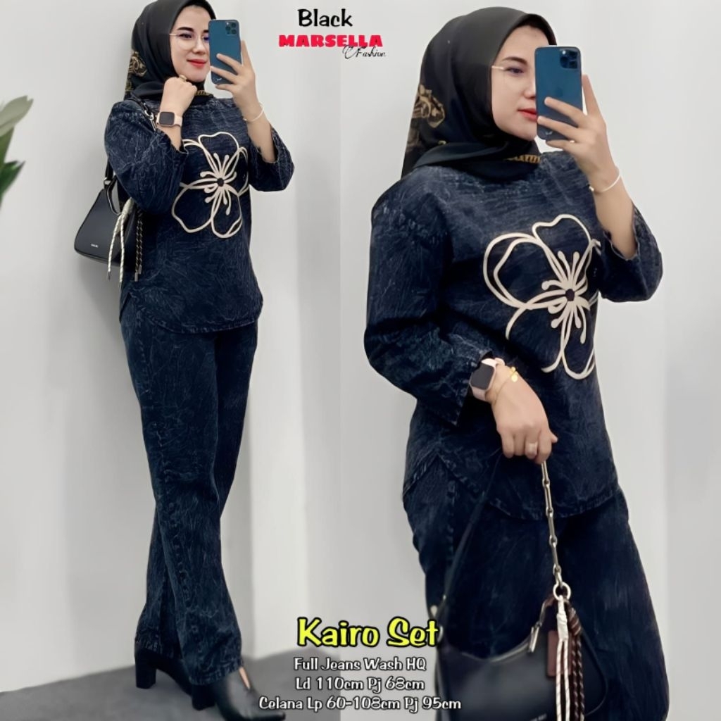 KAIRO JEANS SET ชุดเสื้อผ้าผู้หญิงจากญี่ปุ่นมาเกิดจากการทํายีนส์ที่ซักและสวมใส่สบาย