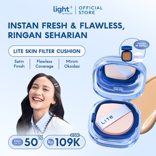 NEW! Lightplus by Wardah Cushion Lite Skin Filter Cushion 11 g - Refill Make Up Ringan Tahan 8 Jam Flawless Coverage Powder Foundation Glad Setting BB Cream Soft Satin and Glow Lightening | Light Plus | Light + | Light+ | Lite | Liteplus | Lite+ | Makeup