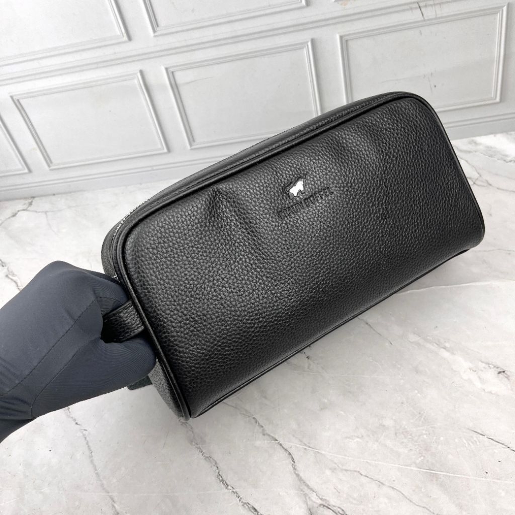 BUFFEL LEATHER BLACK MIRR BRANDED กระเป๋าคลัตช์ผู้ชาย