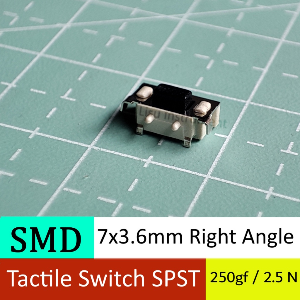 SWITCH TACTILE SPST SMD 250gf 12V 50mA 7 มม.x 3.55 มม.มุมขวา HX-3x6x3.5-CA-0.6-2.5N Original hanxia