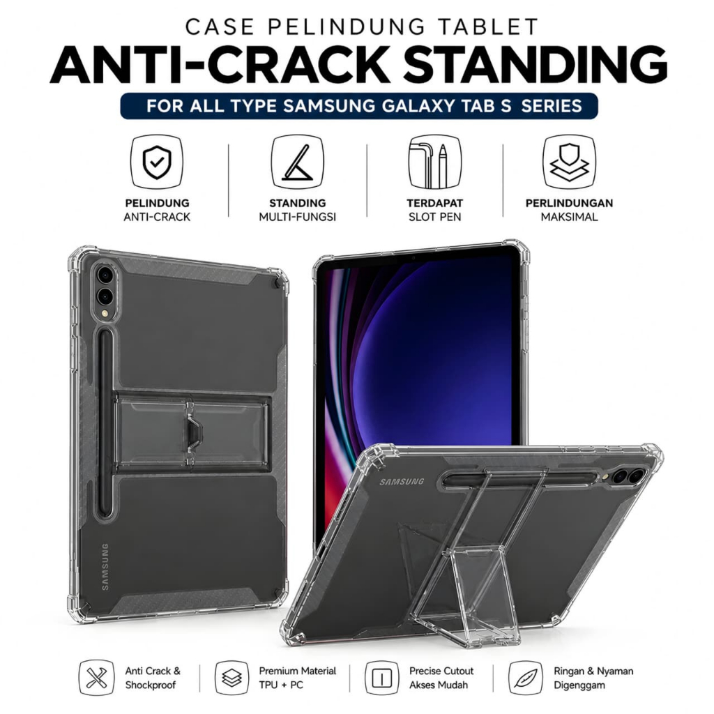 Samsung Tab S10 FE/Tab S10 Lite/Tab S10+ Plus/Tab S10+ FE Plus Case / Silicone Anti Crack Slot Pen S