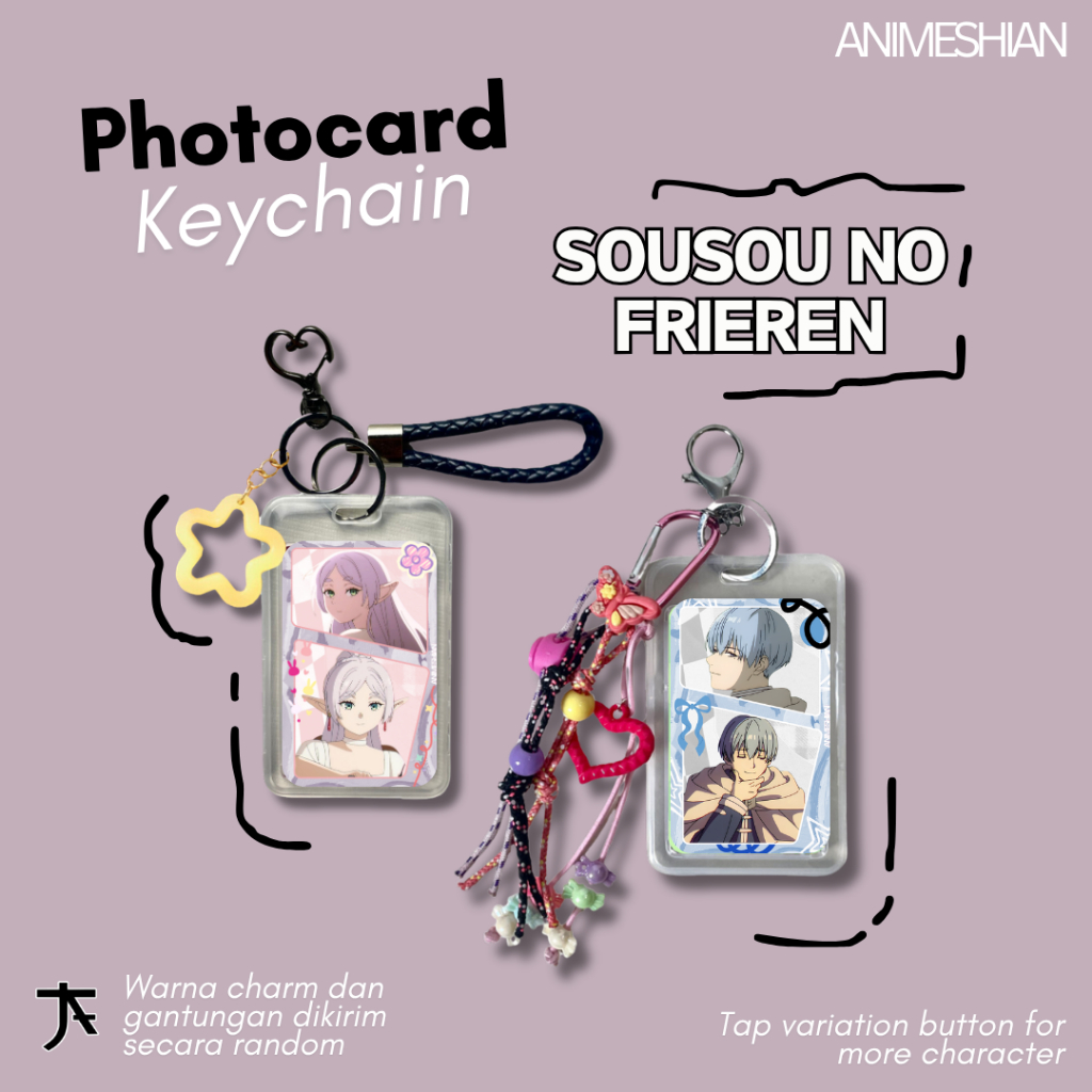 GANTUNGAN Photocard พวงกุญแจ Sousou No Frieren - Animesian - พวงกุญแจ, การ์ดรูปถ่ายอะนิเมะ Frieren, 