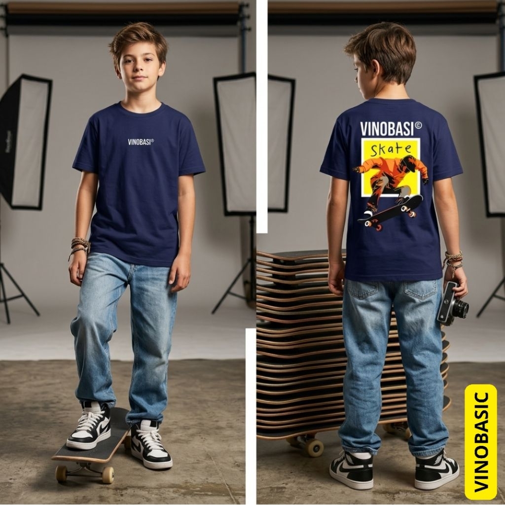 VINOKIDS-เสื้อเด็กเรืองแสง GRAPHIC TEES สีนีวี่