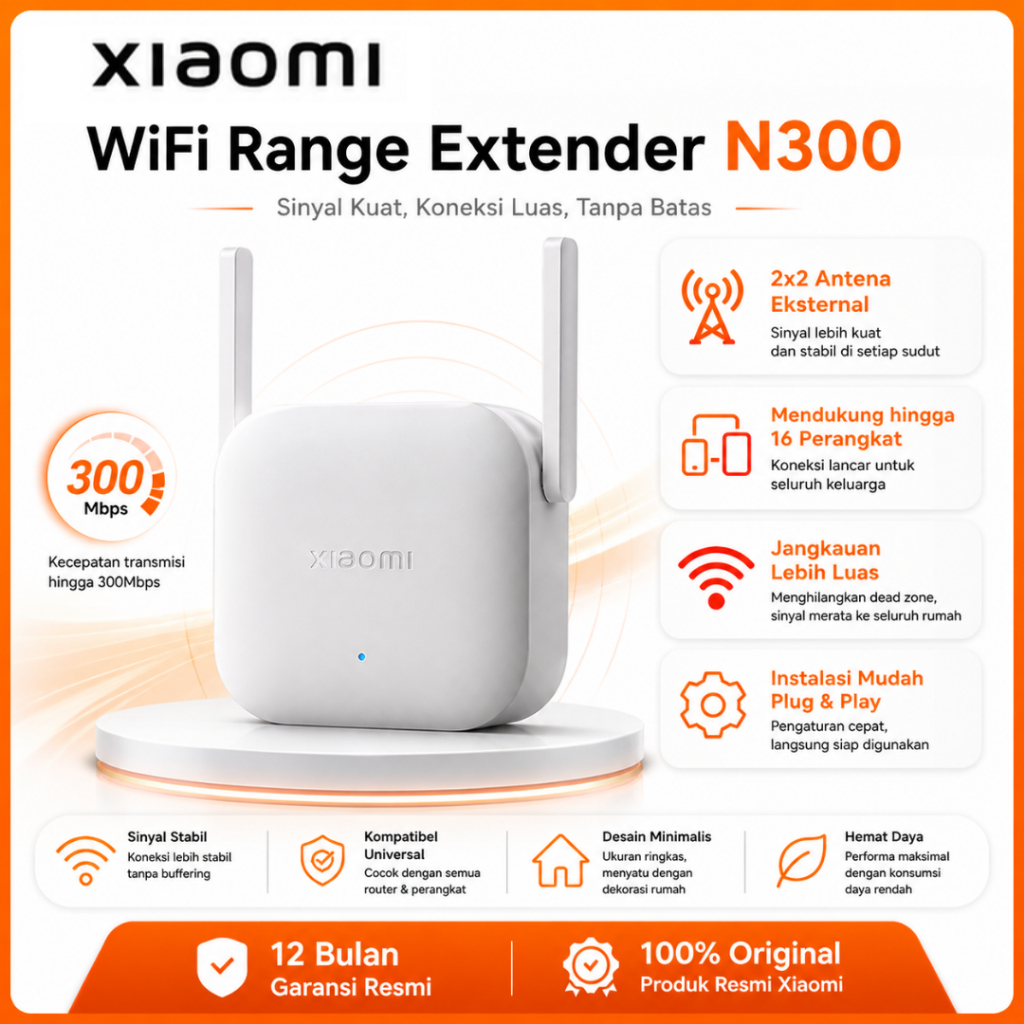 XIAOMI N300 Wifi Range Extender 2x2 เสาอากาศภายนอก 300 Mbps