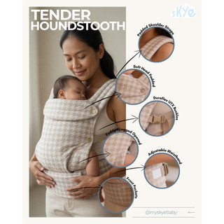 SKYE Baby Carrier | Gendongan Bayi M Shape | Newborn 0 - 36 Bulan | Houndstooth