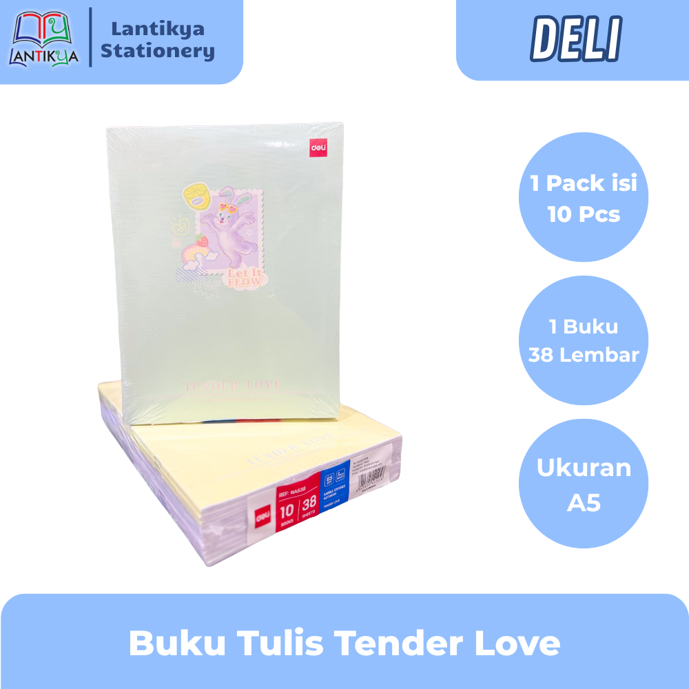 [1 แพ็ค] DELI Notebook 38 แผ่น Tender Love / CNA 538 TENDER LOVE