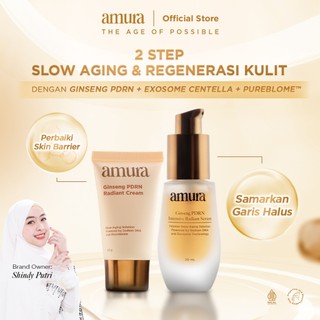 [BUNDLING] Amura Ginseng PDRN Anti Aging Set – Vegan DNA Repair + Exosome Centella Pureblome™ 5X Ceramide – Paket Skincare Kerutan/Flek Hitam/Kulit Kendur – Deep Rejuvenation & Barrier Repair – 2PCS Daily Moisturizer & Serum Bundle BPOM