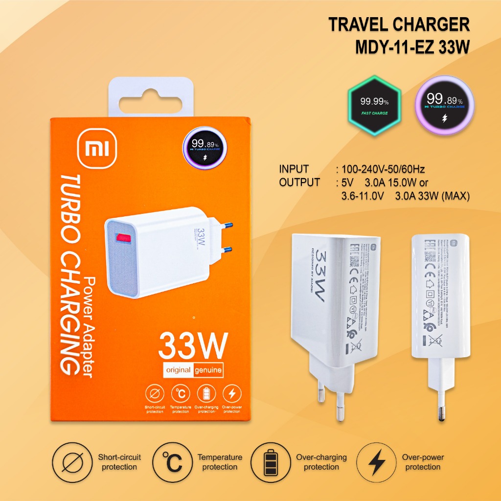 XIAOMI 33W MDY-11-EZ CHARGER ADAPTER SUPPORT TURBO FAST CHARGING
