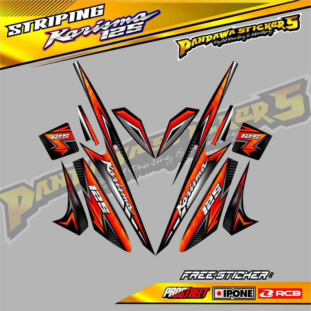 HONDA KARISMA X 125 VARIATION STRIPING / HONDA KARISMA X 125 MOTORCYCLE LIST STICKER
