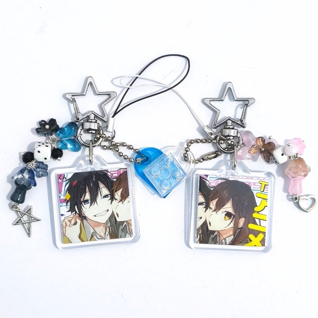GANTUNGAN Hori-san ถึง Miyamura-kun คู่ bagcharm / พวงกุญแจลูกปัด Anime horimiya / พวงกุญแจจับคู่ / 