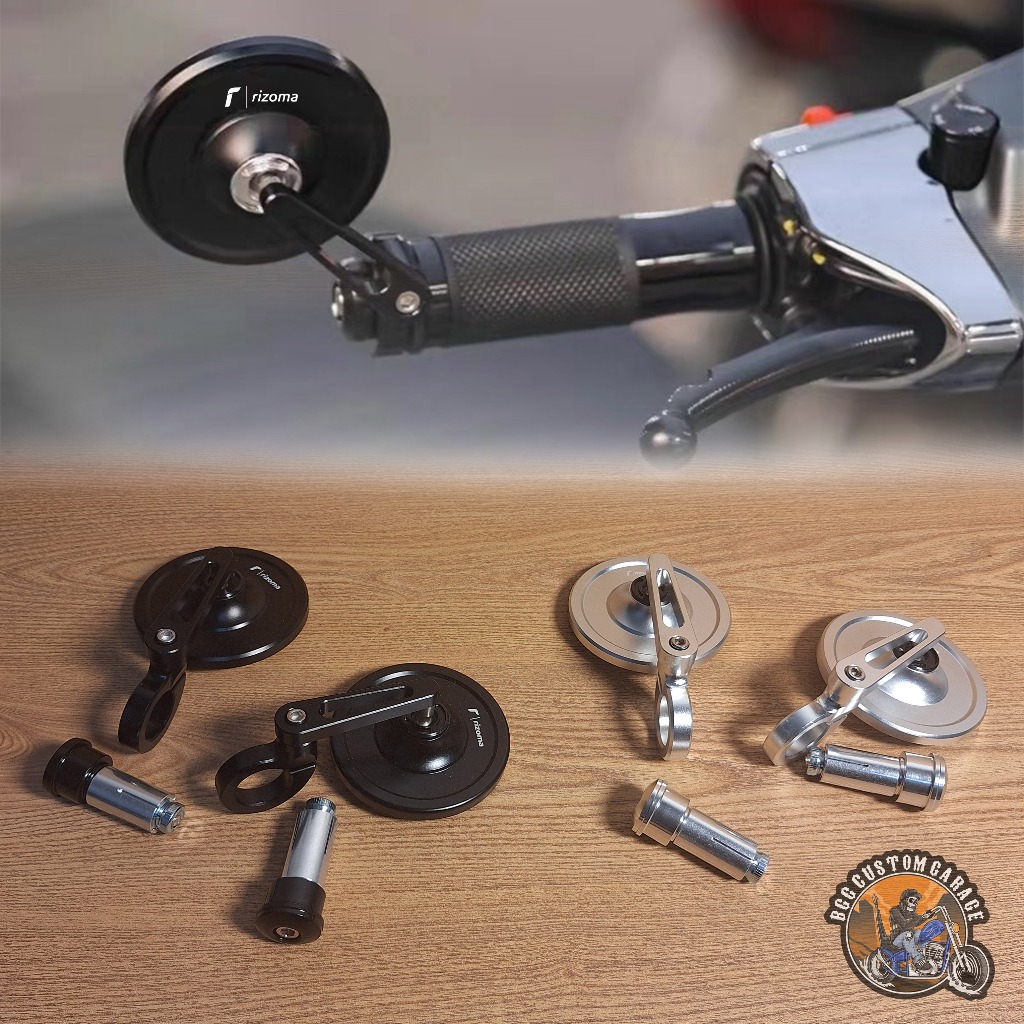 กระจกปลายแฮนด์ Universal Rizoma Import. Vespa W175 XSR Vespa Triumph Royal Enfield กระจกมองหลังรถจัก