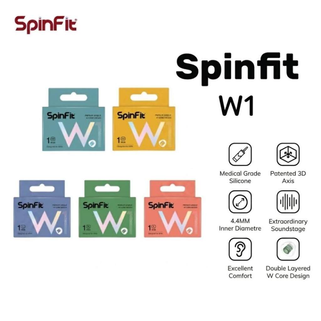 Spinfit W1 จุกหูฟังระดับพรีเมียมซิลิโคนเกรดทางการแพทย์