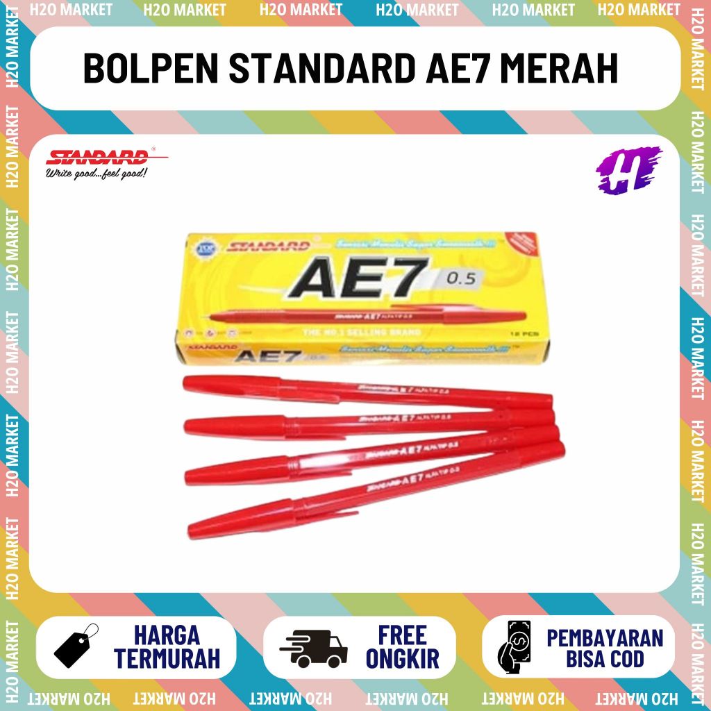 MERAH [H2O] ปากกาแดงมาตรฐาน AE7 - 0.5 (1 ชิ้น)