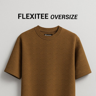 BROGUY Flexitee Oversize T-Shirt Pria Stretch & Tebal - Caramel
