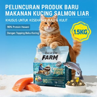 FARM - Bite of Wild Makanan Kucing Premium Untuk Perawatan Pencernaan Sensitif Kulit Dan Bulu Tinggi Protein 1.5kg Salmon Dan Tuna