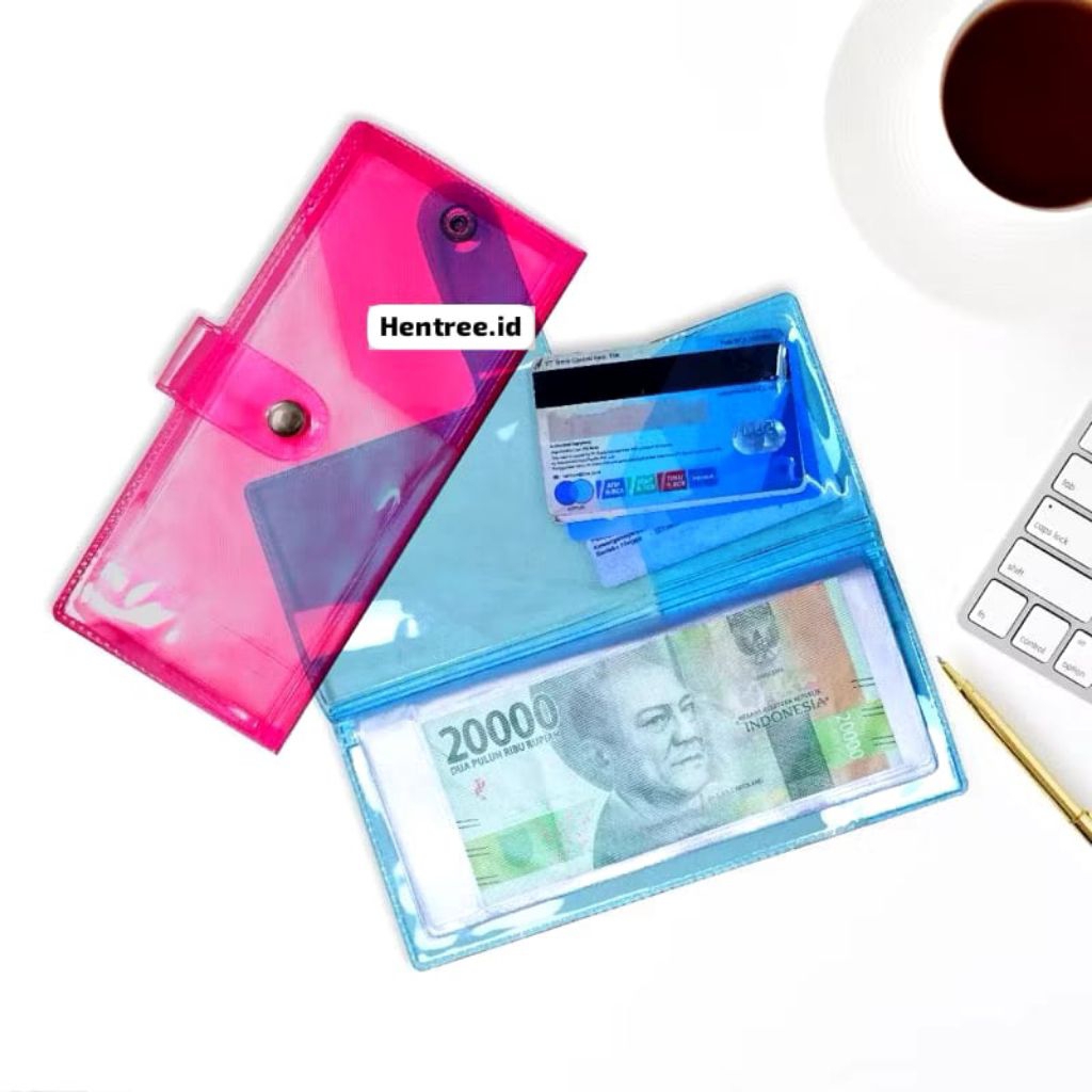TRANSPARN DISCIPLINE WALLET / 32 SLOT FINANCIAL ORGANIZER WALLET / BUTTON FINANCIAL WALLET / BUDGETI