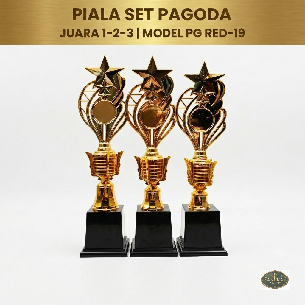 PG RED-19 ชุดถ้วยเจดีย์ 1st-2nd-3rd Place