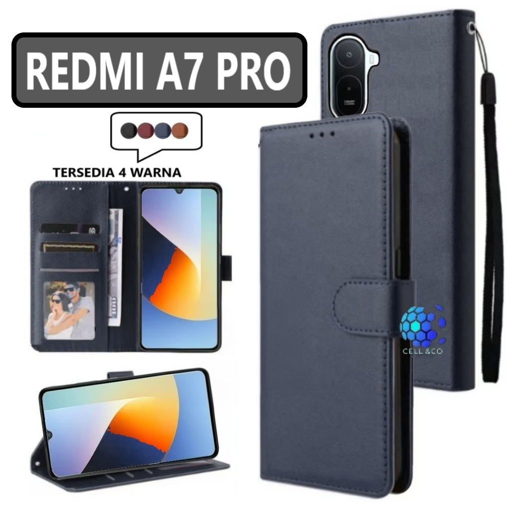 XIAOMI REDMI A7 PRO FLIP LEATHER WALLET PREMIUM FLIP CASE เปิดปิด HP CASE FLIP CASE XIAOMI REDMI A7 