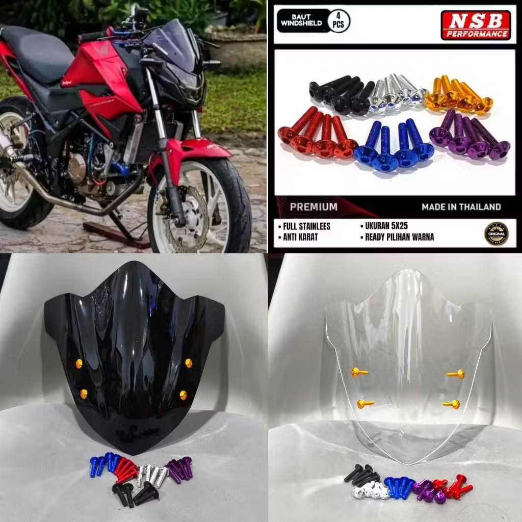 CB 150 R VISOR PACKAGE PLUS WINDSHIELD VISOR BOLT CB 150 R ใหม่ SRETFIRE