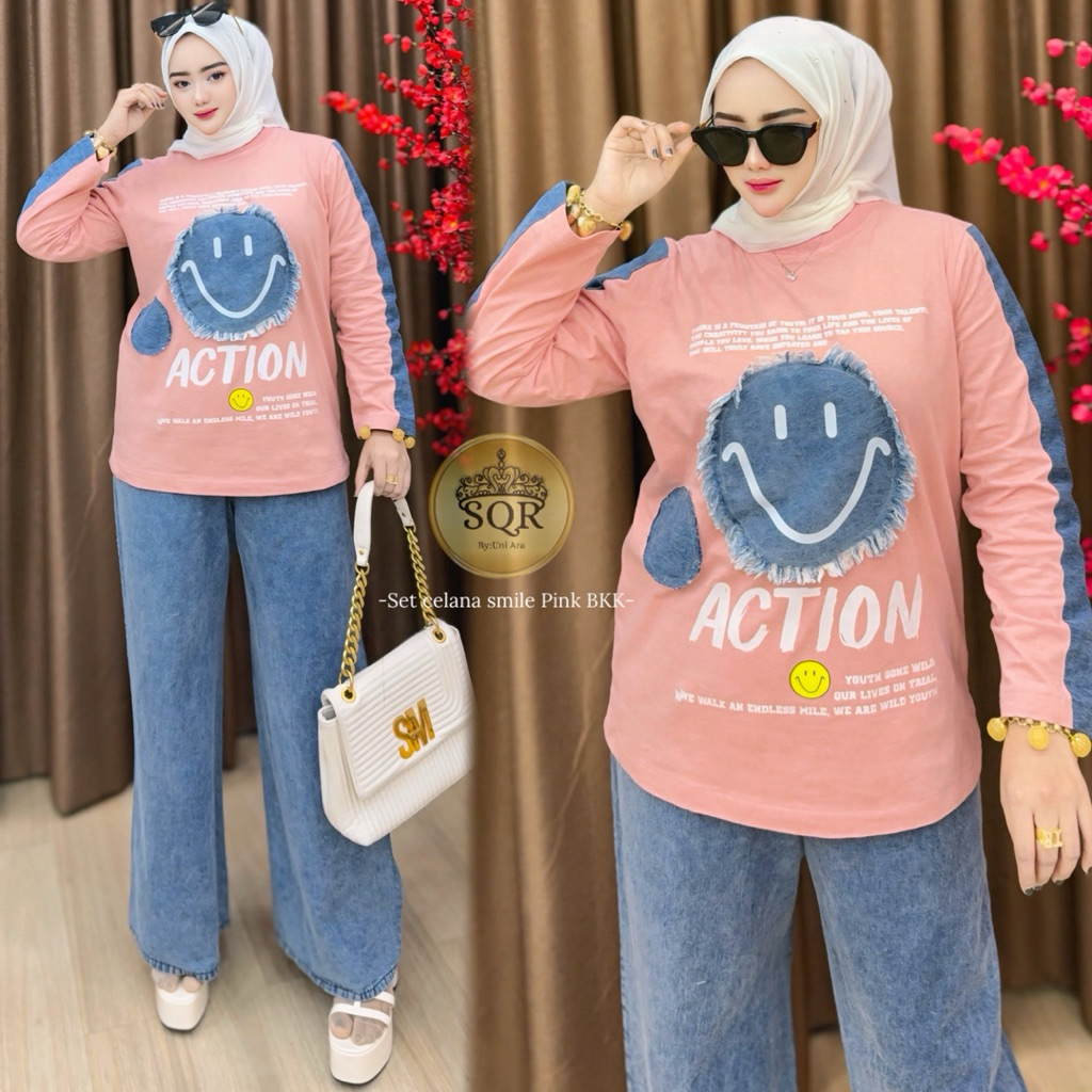 Uni Ara - Setcel Jeans (SMILE PINK BKK) Setcel Premium || ชุดเซ็ตผู้หญิงโมเดิร์นเซล