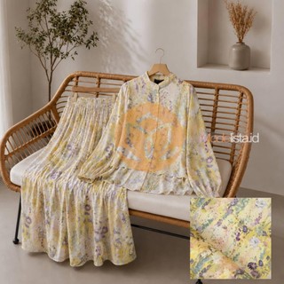 Aleeta Oneset Jumbo LD 130 Setelan Celana Bahan Rayon Kancing Depan Busui  By Modelista ID
