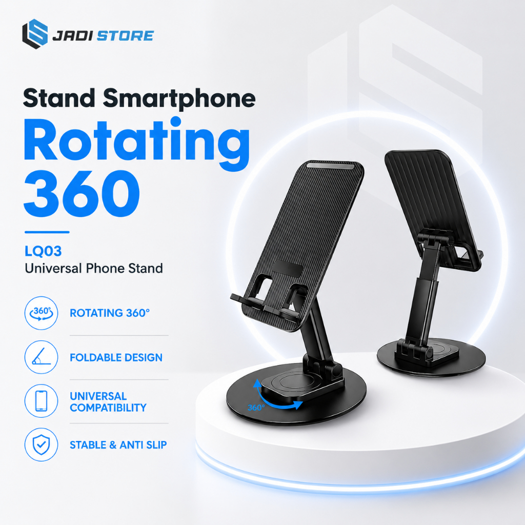 LinQi Universal สมาร์ทโฟนขาตั้งแบบพับได้หมุนได้ 360 LQ03 โทรศัพท์สมาร์ทโฟนขาตั้งผู้ถือ HP บนโต๊ะทําง