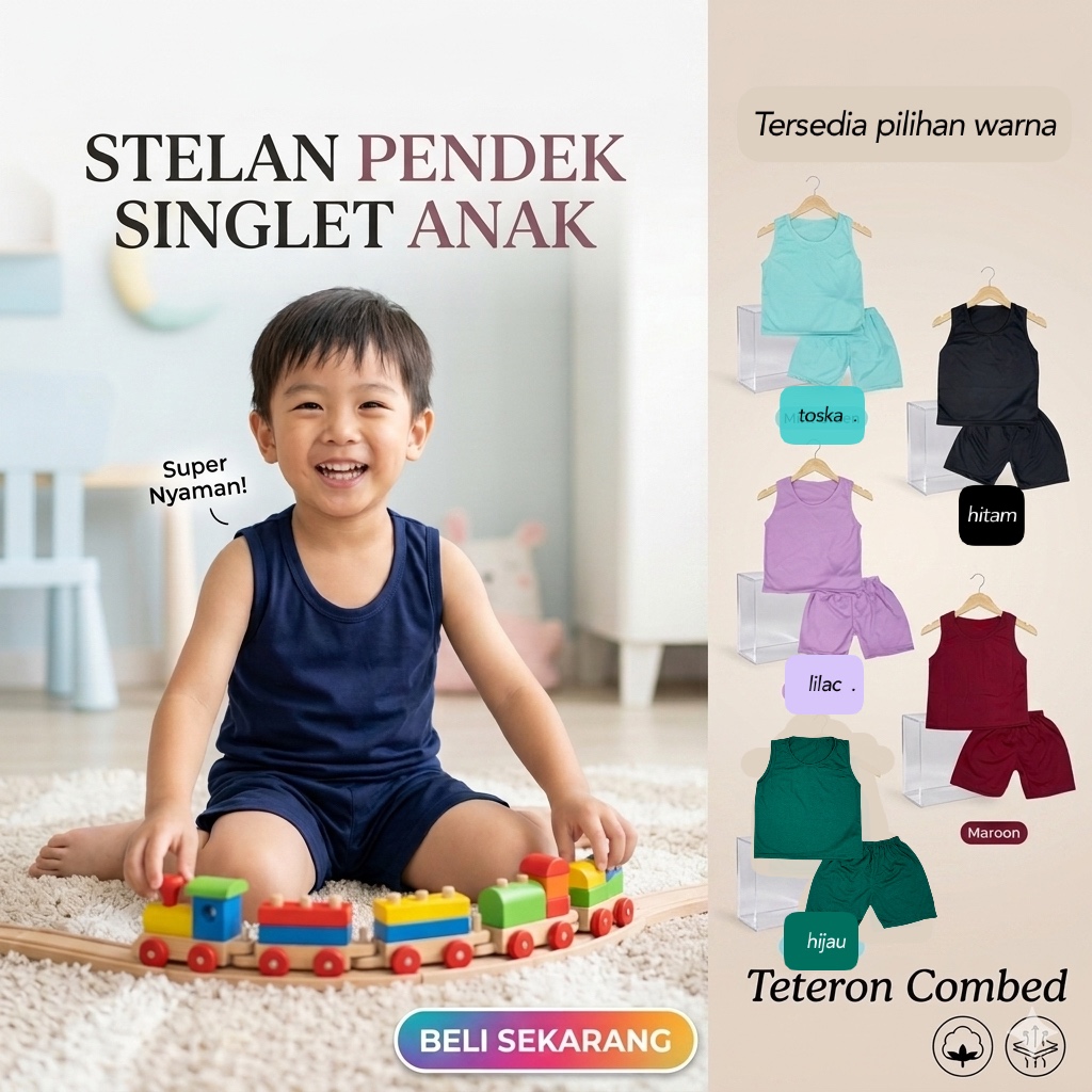 YEYA - PLAIN SINGLET SET สําหรับเสื้อยืดแขนสั้น