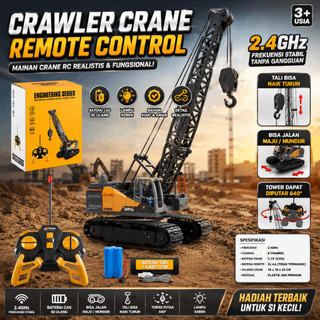 RC Crane Crawler Crane Remote Control Mainan Anak Alat Konstruksi Hadiah Kado