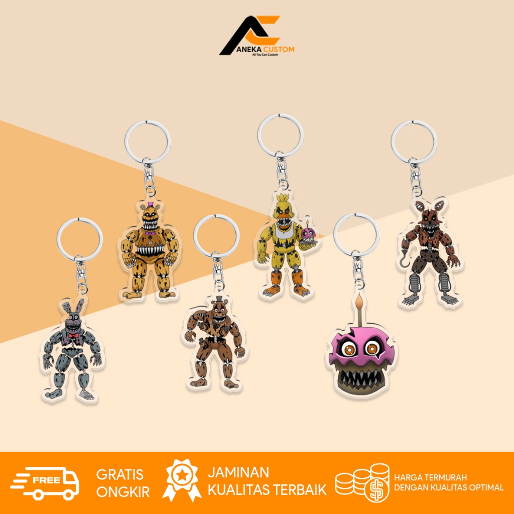 GANTUNGAN Five Nights at Freddys Character Keychain / Five Night at Freddys Keychain