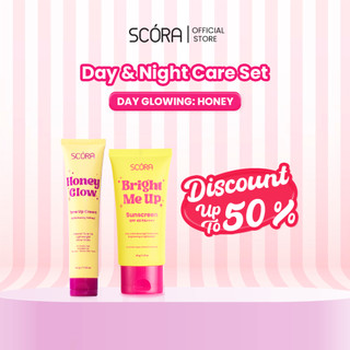 Day & Night Care Set: SCORA Bright Me Up Sunscreen 40 Gr + SCORA Tone Up Cream Series 30 mL + 2,5% D-PANTHENOL BARRIER SHIELD MOISTURIZER 40ml  + SCORA D-Panthenol Gentle Low pH Cleanser 100ml