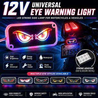 PARKHOR 12V/24V Universal Devil Eye Warning Light LED Flashing Edge Light Motorcycle Decorative Light