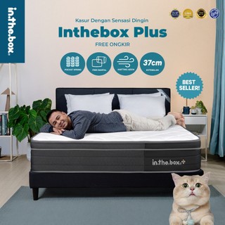 [PROMO] Kasur Springbed Extra Cool Fabric INTHEBOX PLUS (Plush Top) Tinggi 37 cm | GRATIS Kasur Lipat + Bantal | Ukuran Kasur 90x200, 100x200, 120x200, 140x200, 160x200, 180x200, & 200x200 Garansi 10 Tahun