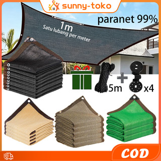 Paranet 99% Anti-UV Jaring Lebar 2/3/4/5/6 m² Shading Net Nylon Anti Panas Tahan Lama Berventilasi Enkripsi 12 - Pin Jaring Paranet Dapat Dilindungi Dari Sinar Matahari Tali Tarik Dan Klem Pengikat Diberikan Secara Gratis