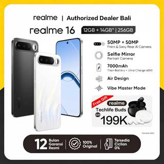 [Gratis Earphone Bluetooth]  Realme 16 5G 8GB+10GB 256GB Resmi 7000mAh Baterai Titan 60W Fast Charging Kamera 50MP IP68 Anti Air Debu HP Android