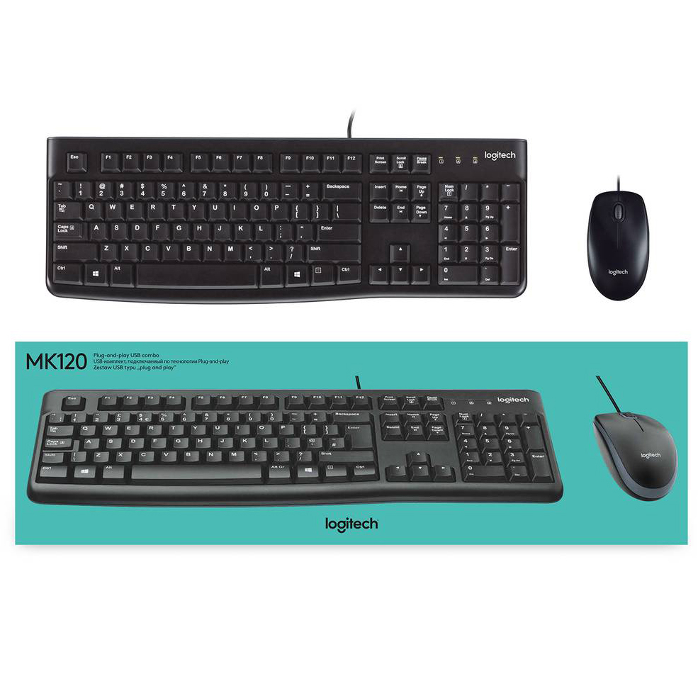 เมาส์คีย์บอร์ด Logitech MK120 ดั้งเดิม